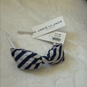 Janie and Jack Navy and White Bow Headband